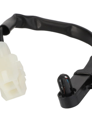 AGCO Temperature Sensor (D28782956) featuring a black automotive sensor wire harness with a white connector and black mounting bracket. No current product description information is available.