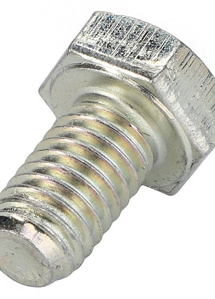 Close-up image of the AGCO Hex Cap Screw - Va020796, showcasing its silver hex bolt with visible threading, metallic sheen, and hexagonal head.