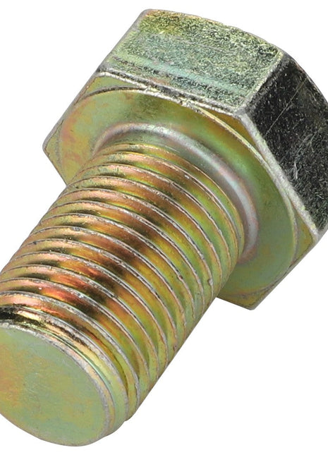 Close-up of an AGCO Hexagonal Head Bolt - 3010071X1 with a threaded shaft, zinc-plated and shown at a slight angle. No current product description available.