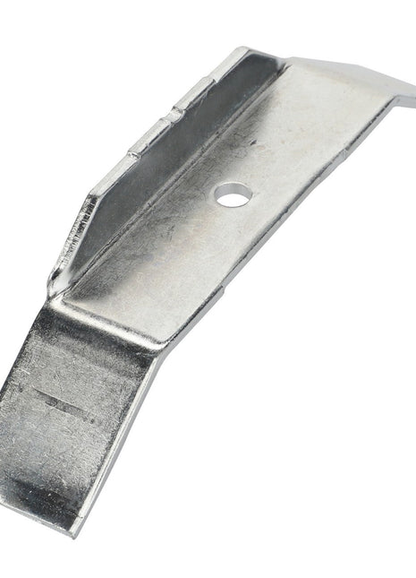 The AGCO Plate - La300115127 from AGCO features a rectangular metal base, a slight angular bend, and a central hole for mounting. No current product description is available.