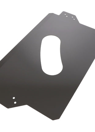 The AGCO Wear Plate - Acx3168460 is a rectangular metal plate featuring a large oval cutout in the center along with smaller holes around the edges, which could be intended for mounting or securing purposes. Currently, no additional product description information is available.