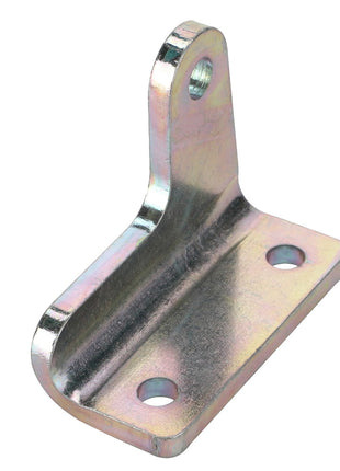 The AGCO Actuator Bracket - Acx2431480 is a right-angle metal bracket with a zinc-plated finish, featuring three holes: one at the top and two at the base. No additional product description information is currently available.