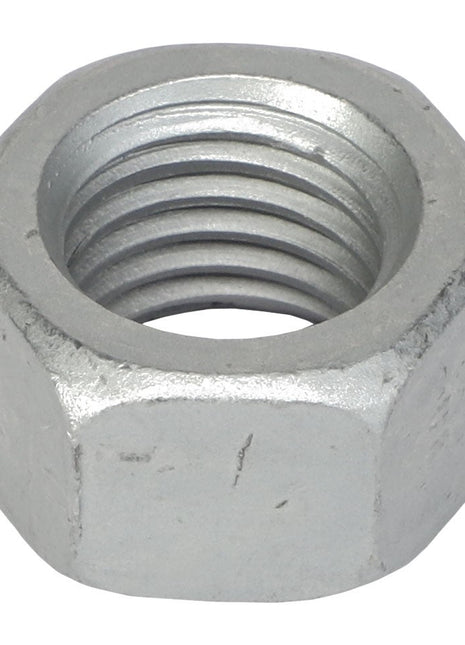 A close-up image of the AGCO | Hex Nut - Acw1064040 highlights its intricate internal threading.