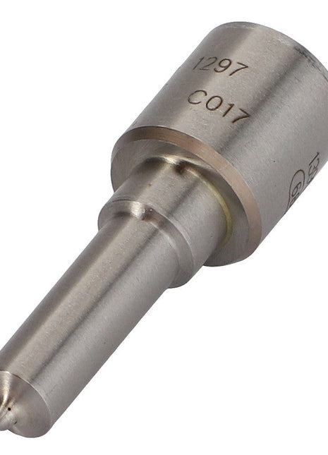 The AGCO Nozzle - F214202710220 is a precision metal fuel injector nozzle, featuring identifying numbers "1297" and "C017" engraved on its body. Currently, there is no additional product description available.