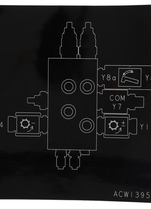 Diagram of a component labeled with multiple connections, including Y8a, Y8b, Y13, Y14, and Y7. The code ACW1395980 is printed at the bottom right, identifying it as the AGCO Decal - Acw1395980 from the AGCO brand.