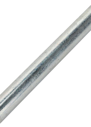 A sleek AGCO Hinge Pin - Acw1655130, featuring a cylindrical metal design with a smooth surface, lying horizontally on a pristine white background.