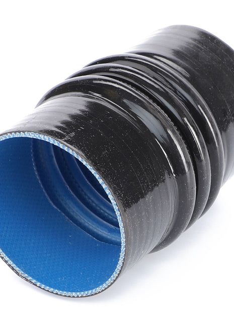 The AGCO sleeve, model D46484200, is shown on a white background. This black flexible hose features a blue interior and a ribbed outer surface. Unfortunately, current product description information for this item is not available.