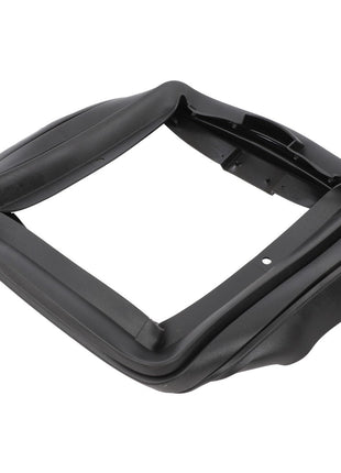 The AGCO BELLOWS - F931502030830 is a black, rectangular plastic car part featuring a square cutout center and slightly raised edges, possibly designed to serve as a console or shifter trim bezel. No additional product description information is currently available.