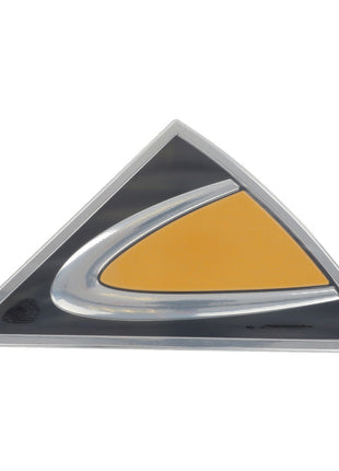 The AGCO | Challenger Decal - Acw2834560, produced by AGCO, features a triangular emblem with a silver border, a yellow section, and a stylized silver curve against a black background. No further product description information is available.