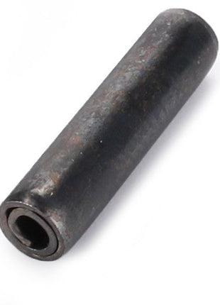 A cylindrical metal pin with a hollow center, slightly rusted and lying on a white background, reminiscent of the robust AGCO components found in 4WD tractors like the Massey Ferguson models.