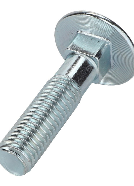 Close-up view of the AGCO Screw - Acp0371240, featuring a metallic bolt with a hexagonal head and threaded shaft, showcasing its robust design and intricate craftsmanship.