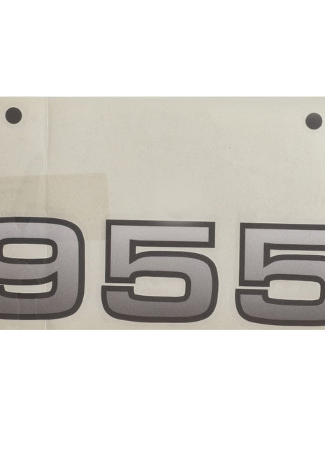 A striking AGCO sign, featuring the bold numbers "955" in classic black and white, known as the DECAL - AL11133975.