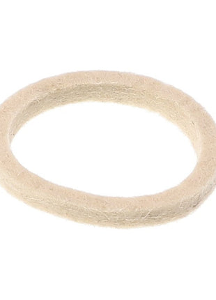 A beige, circular felt gasket. No current product description information is available for the AGCO Dust Seal - Acw1216890.