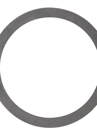 The AGCO | SHIM - D41654800, a plain, gray, circular metal washer with a hole in the center, is viewed from above against a clean white background.