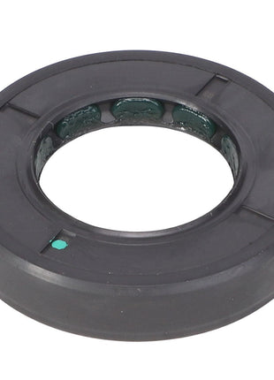 A close-up image of the AGCO | SEAL - AG000372, a circular black rubber seal with a green marking. For any questions or to place an order, please contact support.