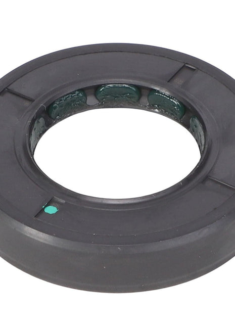 A close-up image of the AGCO | SEAL - AG000372, a circular black rubber seal with a green marking. For any questions or to place an order, please contact support.