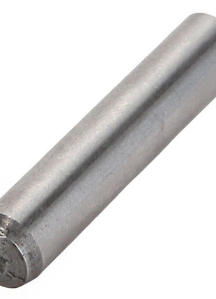A close-up image captures a single cylindrical metal rod, silver in color with a slightly textured surface. The rod, identified as the AGCO | CYLINDER PIN - F816500072240 from the brand AGCO, is shown at an angle against a white background. Currently, no additional product description is available.