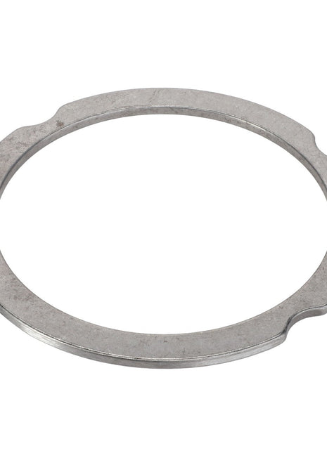 A metallic circular AGCO Compensating Ring - F007200210330 with two notches on opposite sides is available for this product.