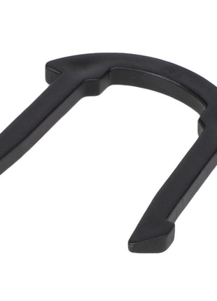 The AGCO | LOCK TAB - AG334236 is a sleek black plastic U-shaped clip featuring two protruding arms and a flat base, offering functionality without the need for an extensive product description.