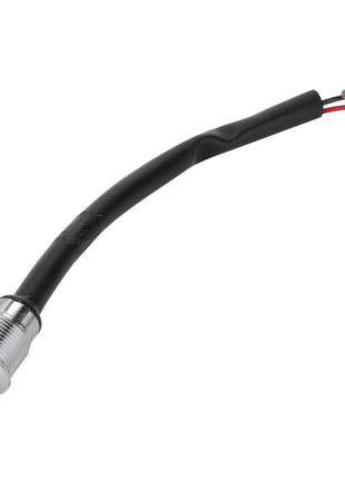 The AGCO Control Light - Acp0335920 is a black cable featuring a metallic cylindrical connector with two exposed wires on one end and a red LED light on the connector side. No current product description available.
