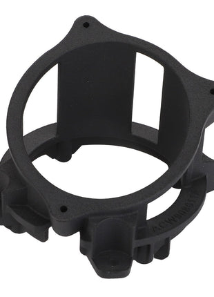 The AGCO Bracket - Acw9086110 is a black plastic mechanical part featuring a circular central section and multiple mounting points. Currently, no additional product description information is available for further details.