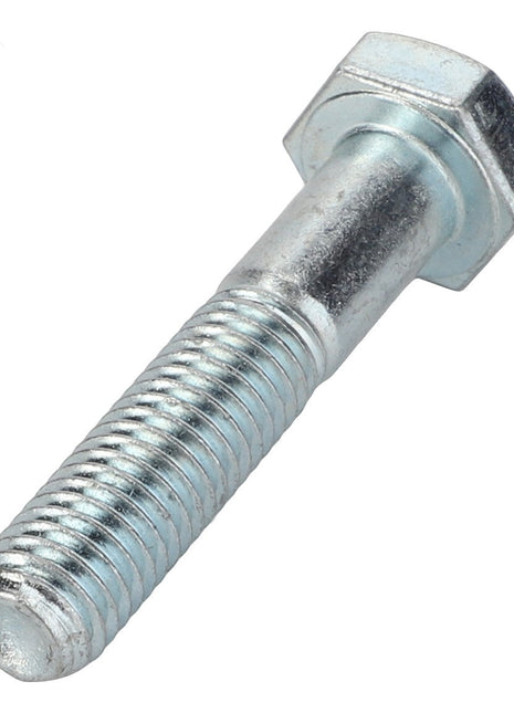 A close-up view of the AGCO | HEXAGONAL HEAD BOLT - 0901-11-03-00 featuring a metallic hex bolt with a threaded shaft and a hexagonal head. No current product description information is available.