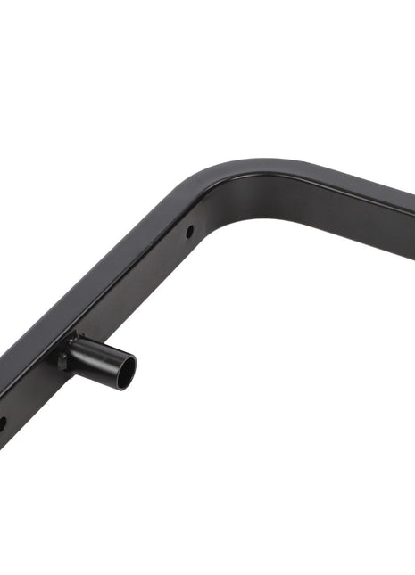 No product description can fully capture the elegance of the AGCO | Bracket - Acw1145930. This black, curved metal mounting bracket features a hollow rectangular section and a cylindrical peg attachment point.