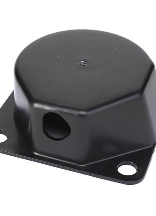 The AGCO | Shield - Acx2624400 is a black metal cover featuring a cylindrical top, a flat base with four holes, and a side opening. No current product description information is available.