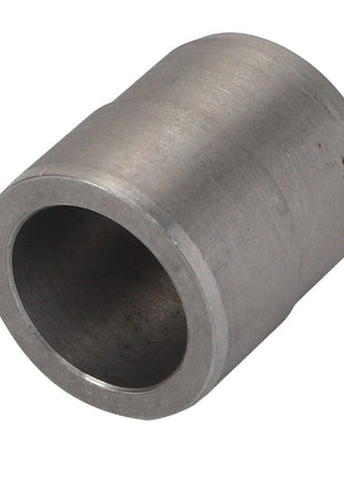 The AGCO BUSH - F718202010010 is a cylindrical metal sleeve or bushing featuring a smooth, hollow interior and a slightly polished exterior surface. At this time, additional product description information is not available.