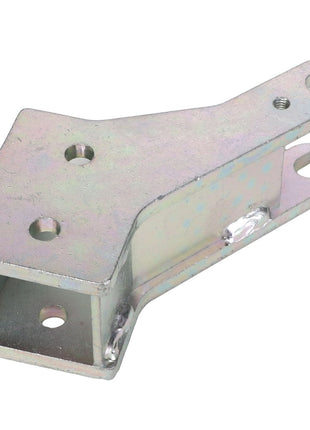 The AGCO Hinge - Acx2837250 is a metallic forklift attachment featuring mounting holes and a hook-like design on one side. No additional product description information is available at this moment.