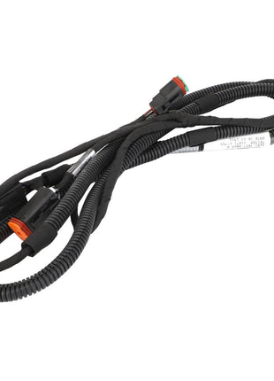 The AGCO | Jumper - Acw2159500 is a coiled automotive wiring harness with various connectors attached, featuring black and gray sheathing with visible labels.