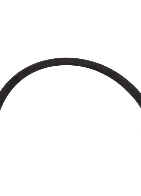 A flexible black hose, the AGCO HOSE - AL1103265, thoughtfully designed with durable metal connectors on both ends.
