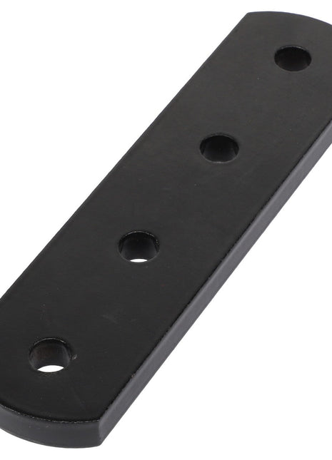 The AGCO | SUPPORT - AL10301551 is a black, rectangular metal plate with rounded ends and four evenly spaced holes in the center.