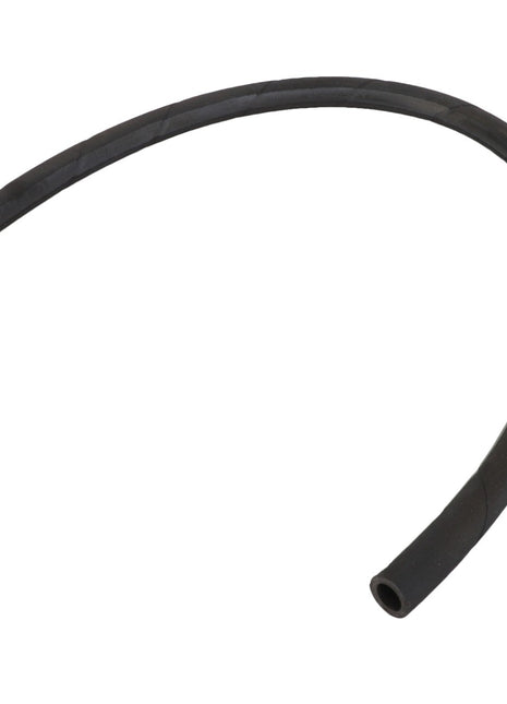 Product Description: The AGCO Hose - 4282897M2 is a curved black rubber hose with hollow ends, typically utilized for fluid or air transfer in machinery or vehicles.