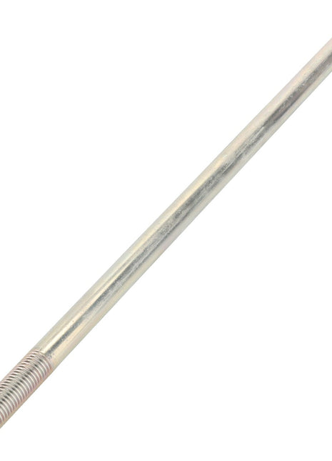 The AGCO | BAR - TM31724 by AGCO is a metal rod featuring a circular hole at one end and a threaded section at the other, ideal for use in mechanical and construction applications.