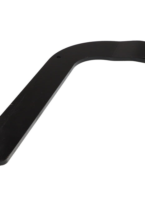 A black, curved metal bracket with a flat, extended arm and two cylindrical attachment points at one end. It is known as the "LEFT HAND COWL - AL10357745" from the AGCO brand; specific usage information is not provided.