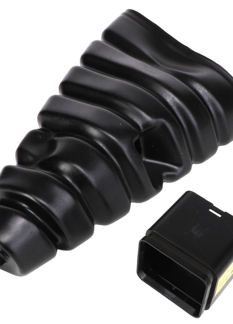 A black rubber shift boot labeled as AGCO | GAITER - AL4500406 is pictured next to a black rectangular component, though no current product description information is available.