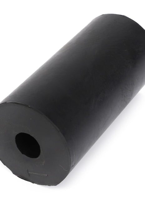 A black cylindrical rubber stopper with a hole through the center, perfectly suited for use in Massey Ferguson machinery, is available as the AGCO Rubber Spring - 0940-91-74-00 by AGCO.