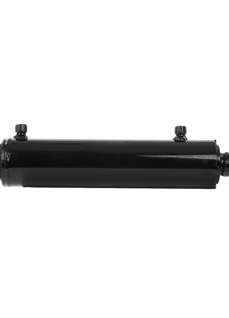 The AGCO | RAM - AL12706410, a black hydraulic cylinder, features two mounting holes at each end and two small ports on the top side. Further product description details are not currently available.