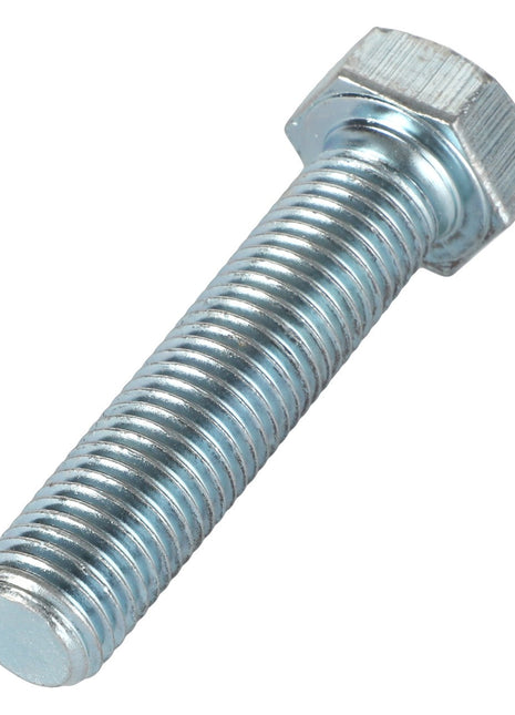 There is no available product description information for the AGCO | SCREW - AL5002157, a shiny metal hex bolt with a threaded shaft and a hexagonal head, positioned diagonally.