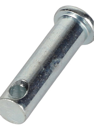 Introducing the AGCO PIN - 113318M1, a robust metal pin with a hole near one end and a flat head on the other, perfect for a variety of applications. For more information or assistance with ordering, please contact our support team.