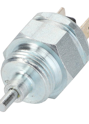 The AGCO SWITCH - V30958500, a metal push button switch with a threaded body and two electrical terminals, is currently shipping; however, no current product description information is available.