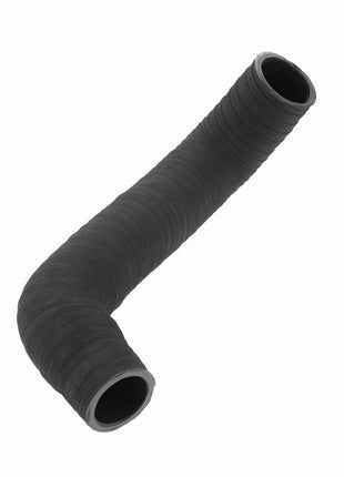 A black, L-shaped rubber hose with ridges—AGCO Radiator Hose - Acw283263A by AGCO.