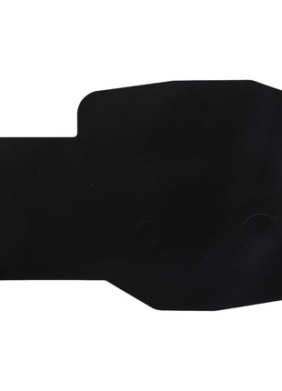 A mysterious black abstract-shaped object, featuring a mix of angular and rounded edges, stands out starkly against a pristine white background, resembling the AGCO Decal - Acp0420200 by AGCO.