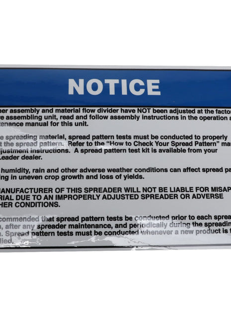 AGCO | IMPORTANT DECAL - AG842741