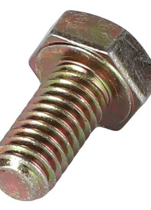 A close-up image of the AGCO | HEXAGONAL HEAD BOLT - AG562639, featuring a hex head with a partially threaded shank and a metallic finish, showcasing its intricate details. No current product description information available.