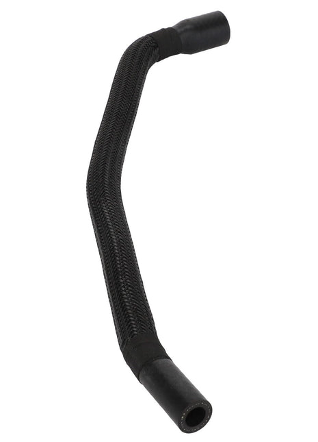 The AGCO Coolant Hose - Acw8504280 is a flexible black rubber hose with a textured surface that bends in an S-shape.