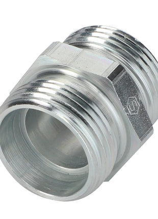 A close-up of AGCO's metallic plumbing pipe fitting, specifically the Union - Acw1634930 model with threaded ends, designed for connecting pipes. Currently, no further product description information is available.
