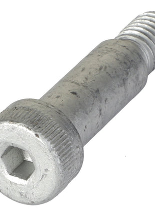 The AGCO Hex Socket Shoulder Screw - Acw1438270, by AGCO, is a precision-engineered fastener featuring visible threads on a cylindrical body and a flat end with a hexagonal indentation for an Allen wrench, making it ideal for precision machinery.