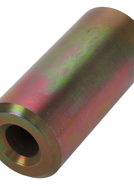 The AGCO | PIN - D28281782, a cylindrical metal bushing with an inner hole, features an iridescent surface finish.